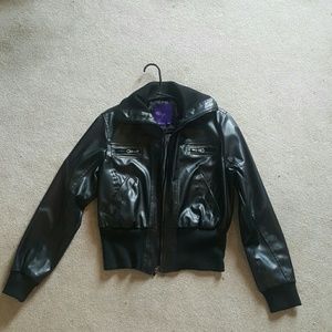 Black faux leather jacket