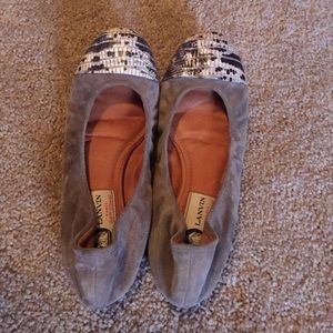 *Sale* Lanvin Paris suede ballerina flats