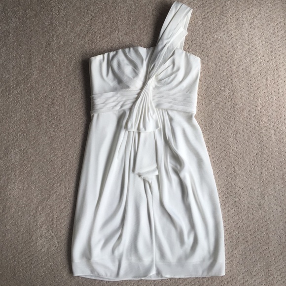 BCBG white one shoulder dress size 4
