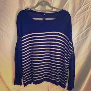 H&M Navy with Cream Stripped Sweater
