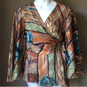 Pretty Wild! Print Wrap Blouse