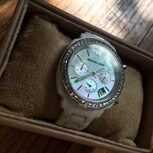 Michael Kors Chronograph White Acrylic Watch
