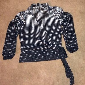 White House Black Ombré Polka Dot Blouse