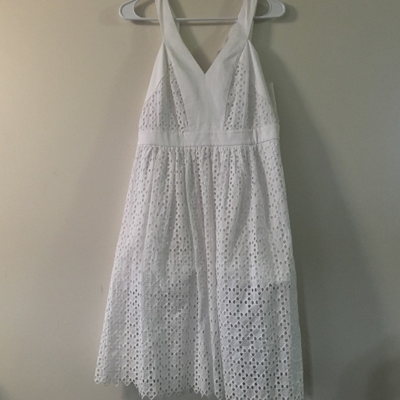 White knee length dress