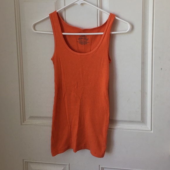 Faded Glory orange ribbed tank top XS 0-2