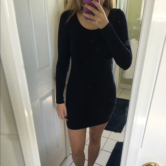 H&M long sleeve, navy blue, body con