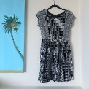 Black polka dot dress