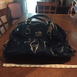 Authentic blue patent leather Madison Coach