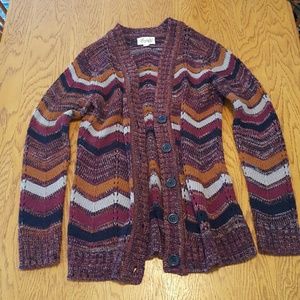 Burgundy Chevron Forever 21 Cardigan