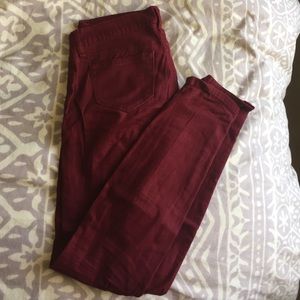 Maroon skinny jeans