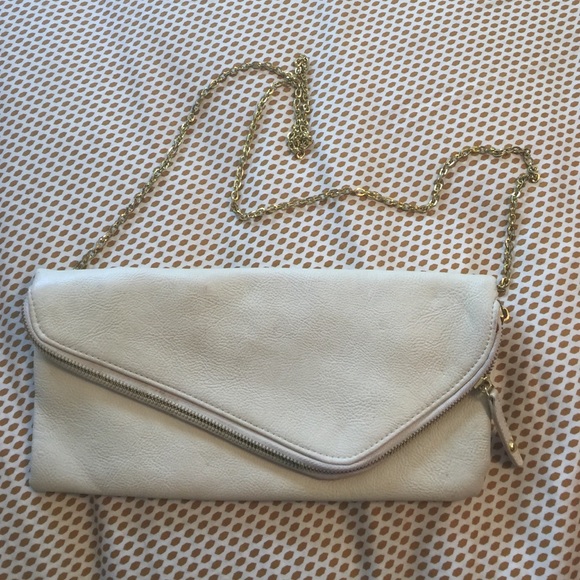 Off white/tan crossbody or clutch.