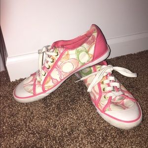 Pink Coach shoes! Worn only once!