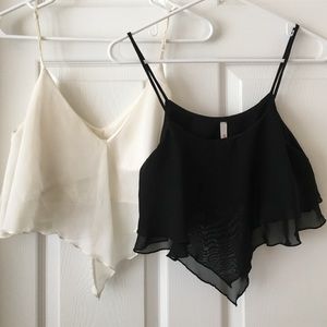 Two Flowy Chiffon Crop Tops