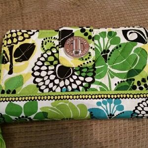 Vera Bradley Lime's Up turn lock wallet