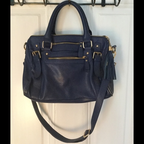 Genuine Leather Royal Blue Handbag