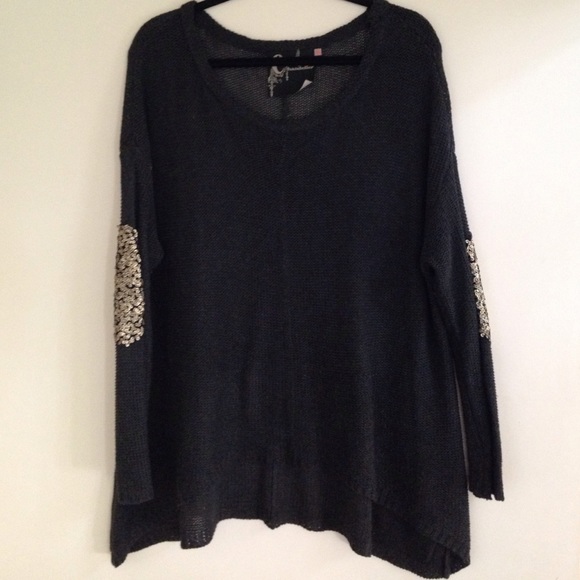 LF sweater with sequined elbow pads