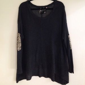 LF sweater with sequined elbow pads