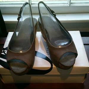 Gray Suede Nine West Slings