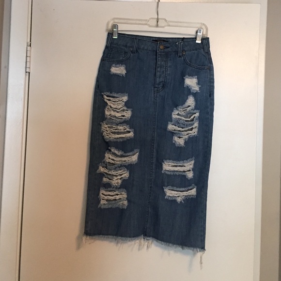Denim Midi Skirt