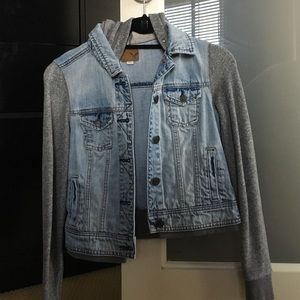 American eagle hooded denim jacket