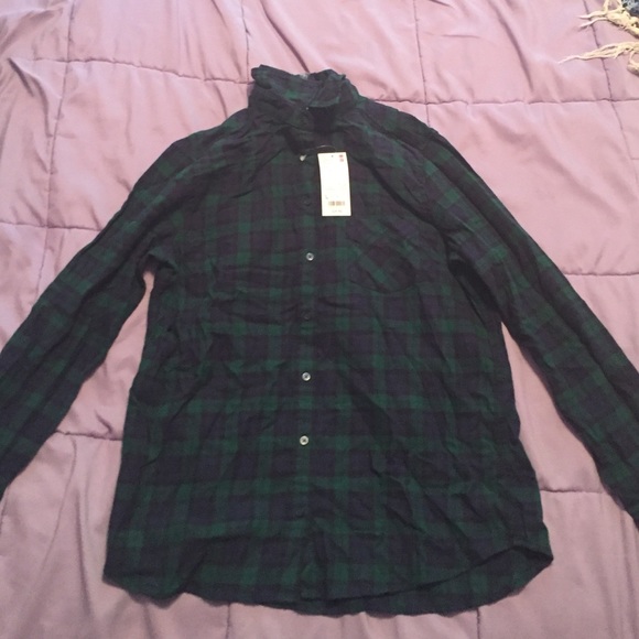 Forest Green and Navy Blue Flannel