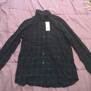 Forest Green and Navy Blue Flannel