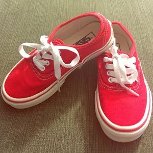 Girls Red Vans, size 11.5