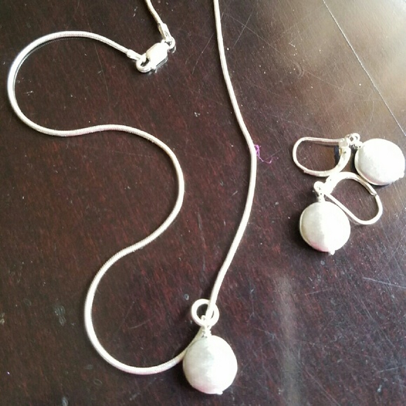 SOLD-925 STAMPED SILVER NECKLACE SET