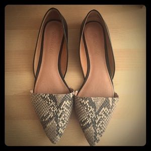 Madewell Snakeskin Lydia Flats sz 7.5
