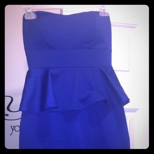 cobalt peplum dress