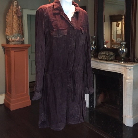 Bella Dahl wine colored acid washed dress
