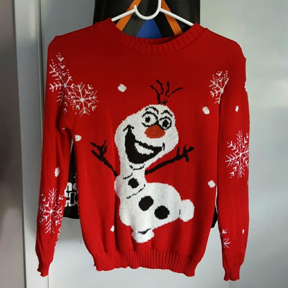"SOLD" Olaf red sweater girls