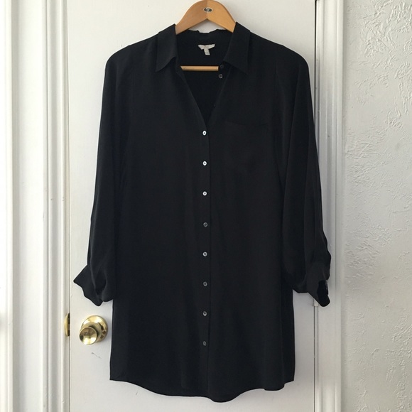 Joie Justina belt-able button silk shirt dress