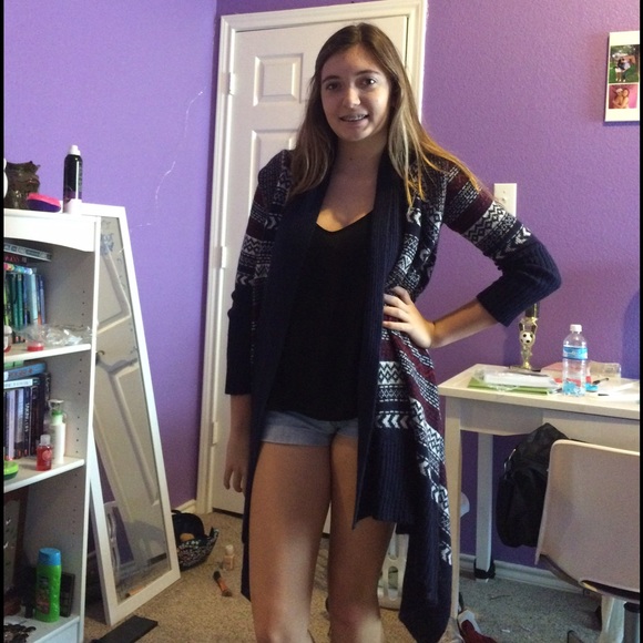 Blue winter cardigan