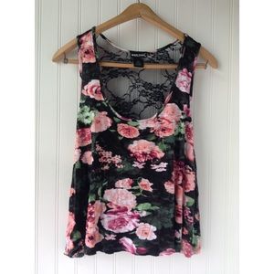 Floral Crop Top with Lace Back
