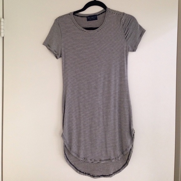 Black and white striped tshirt dress