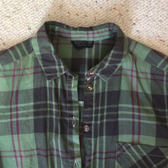 Topshop Tops - π green plaid-patterned top π Topshop Tops - π green plaid-patterned top π