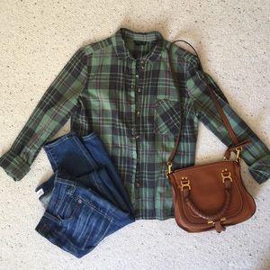 Topshop Tops - π green plaid-patterned top π Topshop Tops - π green plaid-patterned top π
