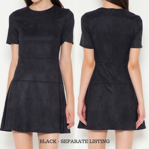‼️SALE‼️Faux Suede A-Line Dress-Charcoal - Picture 3 of 3