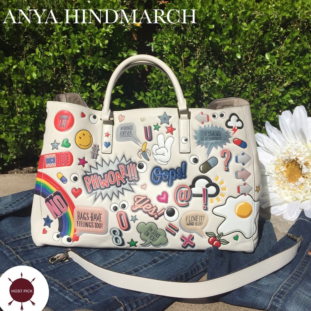 🎉 ANYA HINDMARCH EBURY IVORY LEATHER BAG - Picture 7 of 7