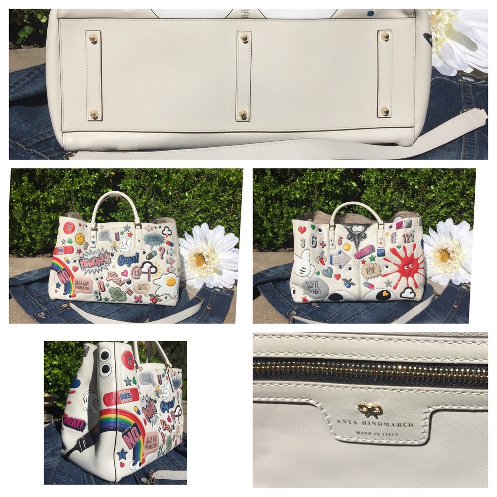 🎉 ANYA HINDMARCH EBURY IVORY LEATHER BAG - Picture 5 of 7