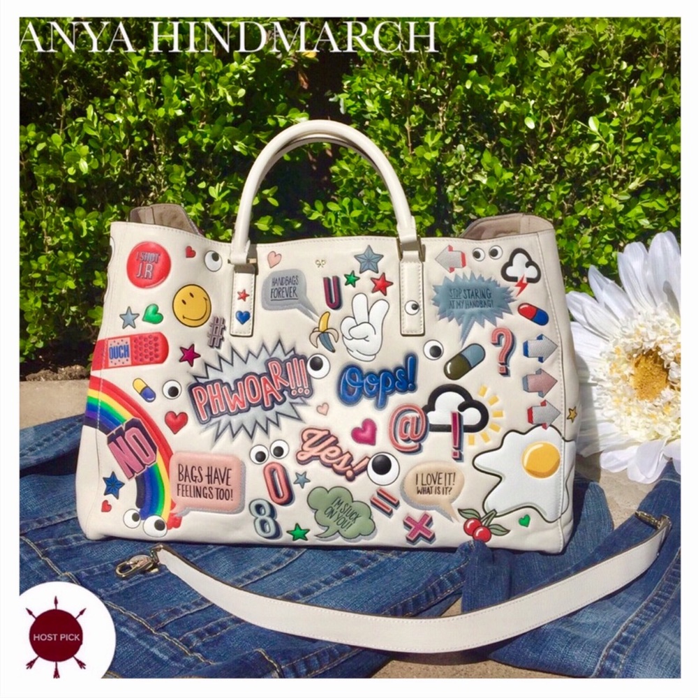 🎉 ANYA HINDMARCH EBURY IVORY LEATHER BAG - Picture 1 of 7