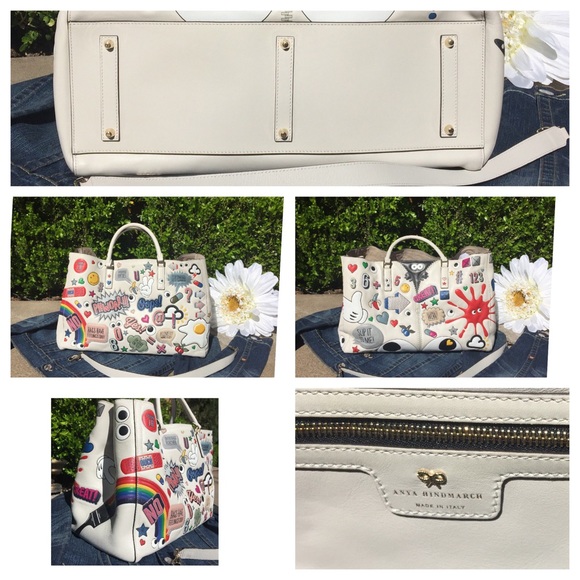 🎉 ANYA HINDMARCH EBURY IVORY LEATHER BAG - Picture 5 of 7