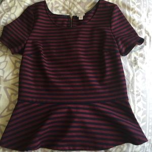 Merona striped peplum top