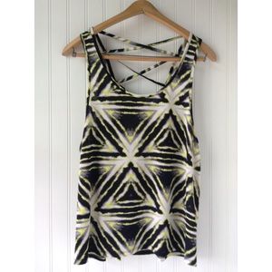 Black and Neon Yellow Triangle Tank Top