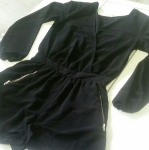 3/4 sleeve black romper