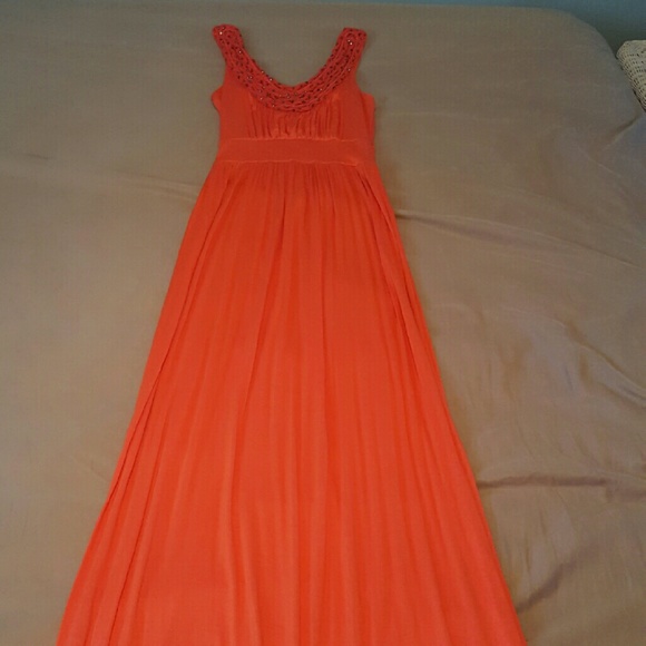 Soprano maxi dress with embellished neckline