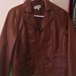Brown leather jacket