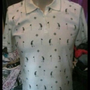 LizGolf Navy Blue & White Polo m