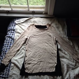 J crew two toned buttoned sweater